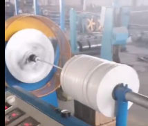 安裝在漢成電纜有限公司 叉絞單層高速繞包機組CJ630-1+6GR型一套生產(chǎn)現(xiàn)場